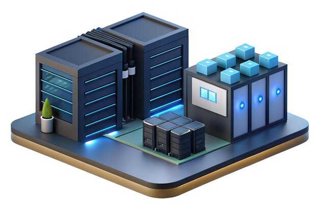 Photo modern server and data center icon