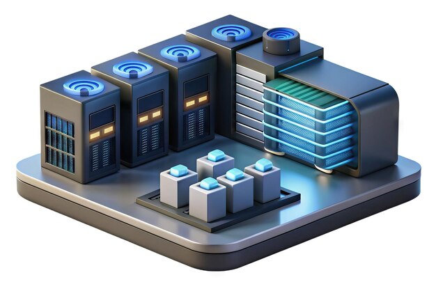 Modern server and data center icon