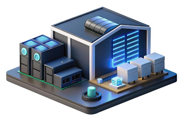 Photo modern server and data center icon