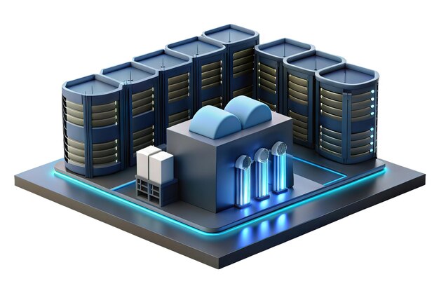 Photo modern server and data center icon