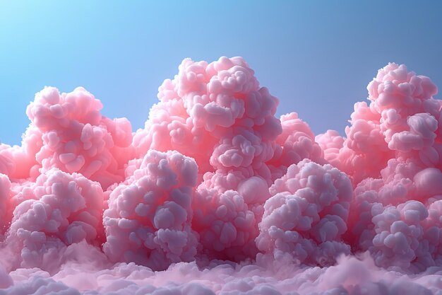 Modern set of sugar clouds Cotton candy