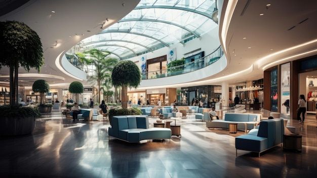 Modern shopping mall interior