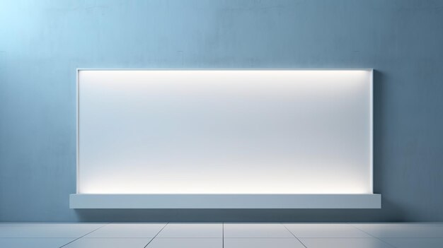 Modern showcase mockup with minimalist design elegant white panels hidden lighting and shadows