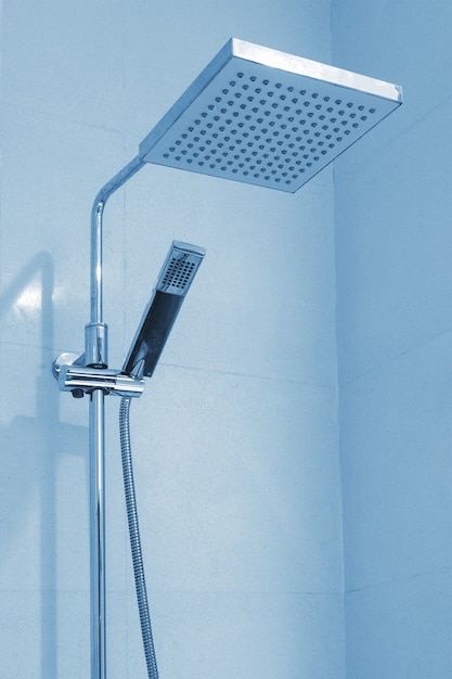 Modern Shower Head extreme closeup.