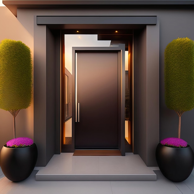 Modern simple entrance