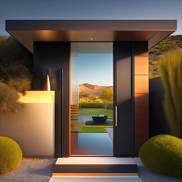 Modern simple entrance