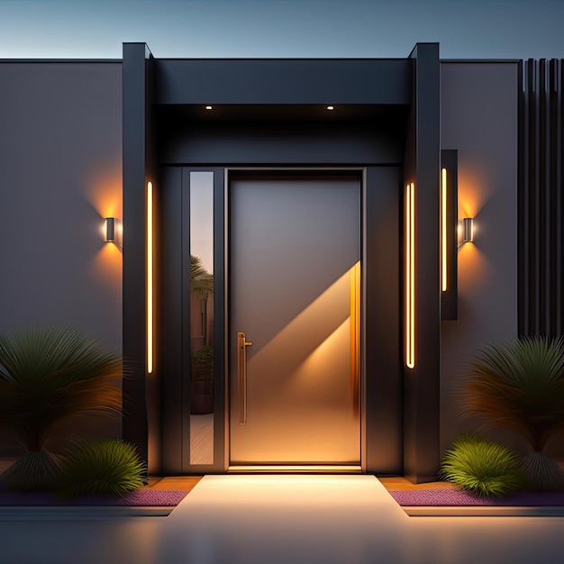 Modern simple entrance