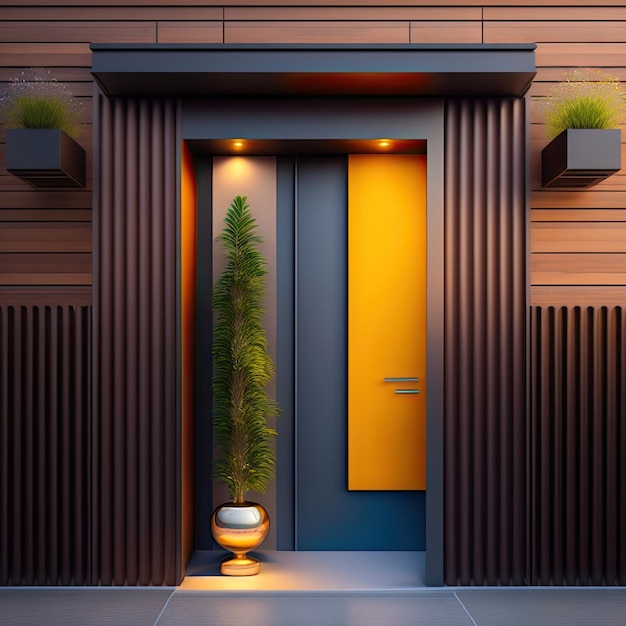 Modern simple entrance