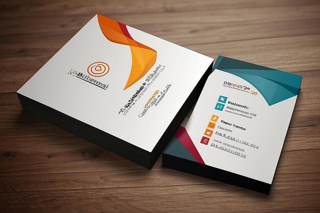 Modern simple light business card template with flat user interface