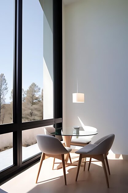 Modern simple living room sunlight into the room