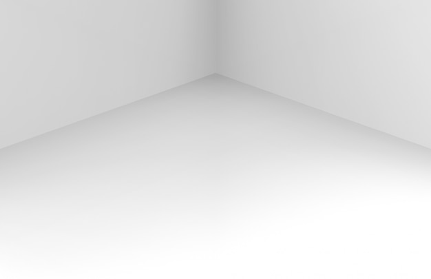 モダンなシンプルな最小限の白いコーナールームボックス壁