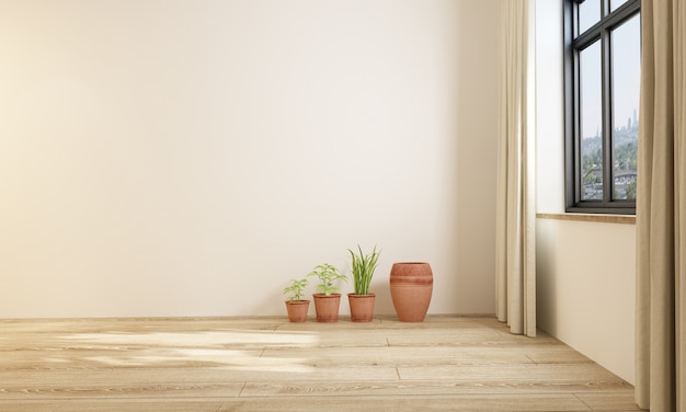 Premium Photo | Modern simple style indoor furniture blank wall