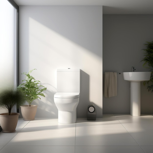 A modern simple toilet room