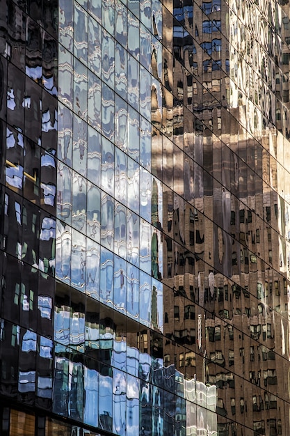 Photo modern skyscraper business office building reflection in glass new york city usa