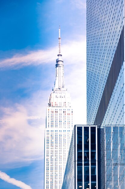 Modern skyscrapers against sky