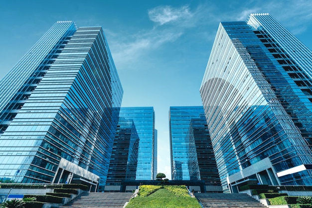 Modern skyscrapers in the business district, Xiamen, China.