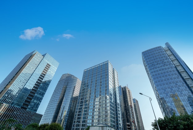 Modern skyscrapers in the business district, Xiamen, China.