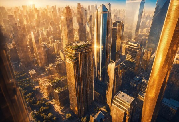 современные небоскребы в деловом районе