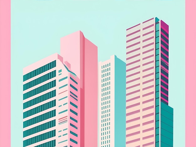 Photo modern skyscrapers illustration