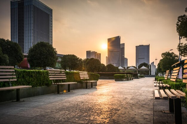 Photo modern skyscrapers in modern city