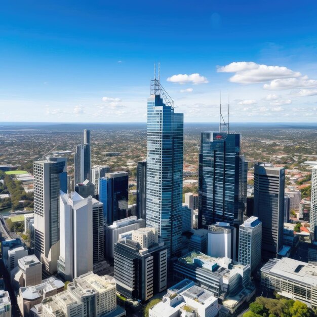 Modern skyscrapers in a sunny day