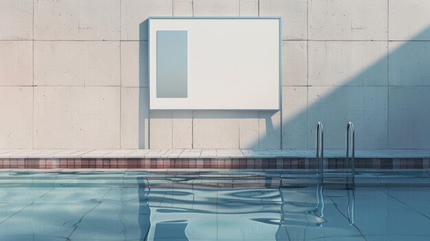 Photo modern and sleek blank mockup of a public pool sign with a minimalist layout