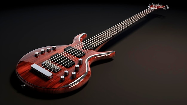 Modern Sleek Electric Bass Guitar