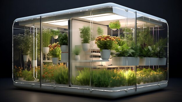 Modern smart greenhouses technology for growing farming