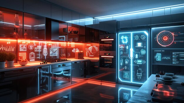 Modern smart kitchen technology concept