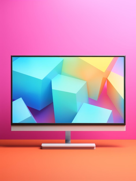 Modern Smart TV-apparaat Fotorealistische verticale illustratie Innovatieve technologie Ai gegenereerde heldere illustratie met interactief onderhoudend Smart TV-apparaat