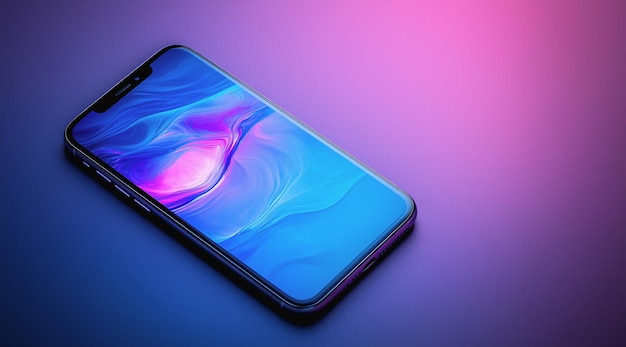 modern smartphone with reflective screen in a clean design