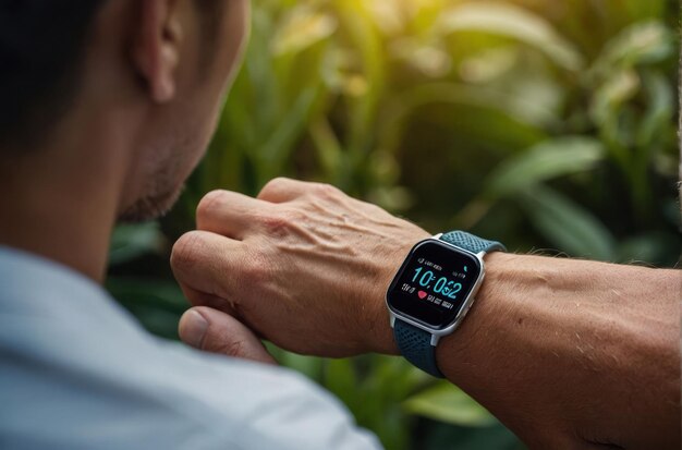 Foto moderno smartwatch al polso