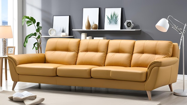 modern sofa in interior design backdrop