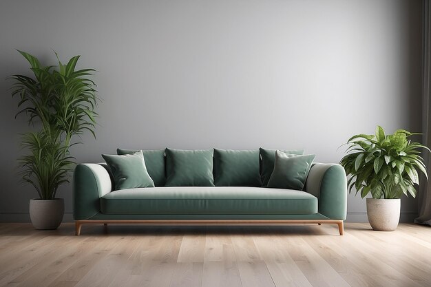 Photo modern sofa with plant render