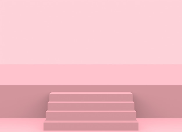 modern soft pink color stair up to the stage background.