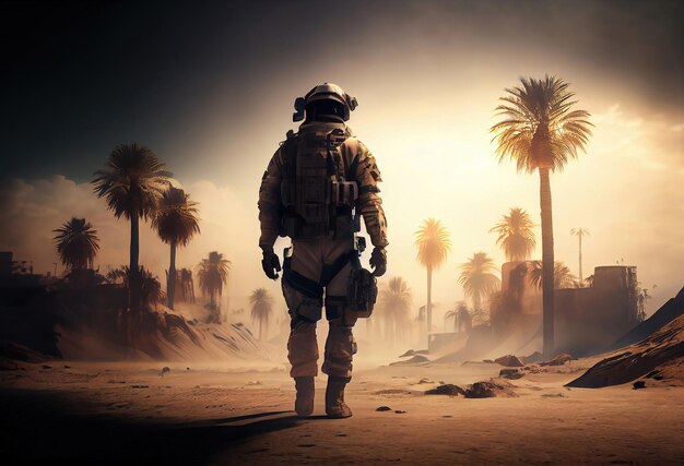 Premium AI Image  A soldier in a scene from the game call of duty