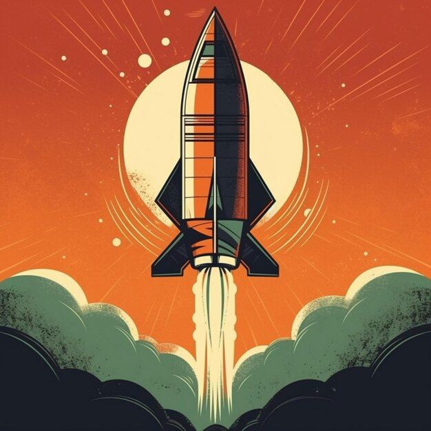 Photo modern space rocket with cool design