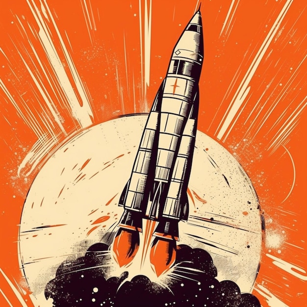 Photo modern space rocket with cool design