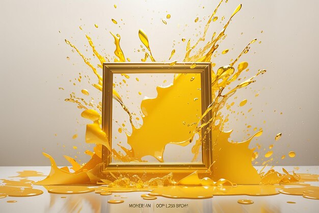 Modern splash frame with yellow background