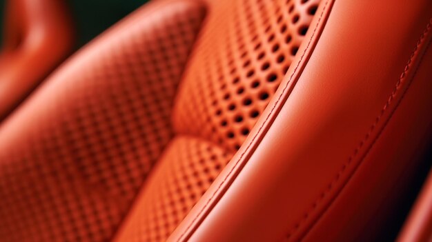 Photo modern sport car red sand perforated leather interior ai generative