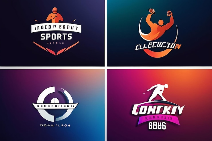 Photo modern sports logotype collection
