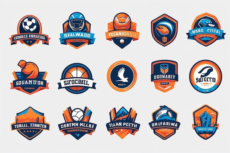 Photo modern sports logotype collection