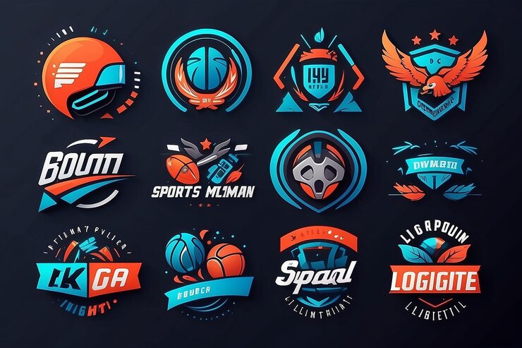 Photo modern sports logotype collection