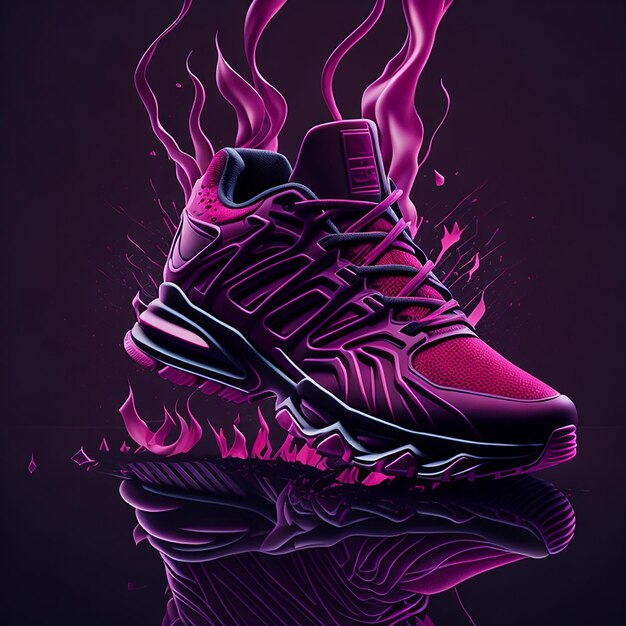 Premium AI Image Modern sports shoe design close up and fashionable