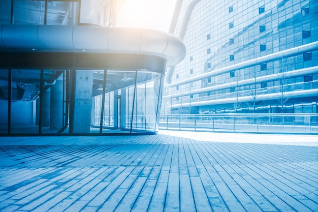 modern square with skyline and cityscape background