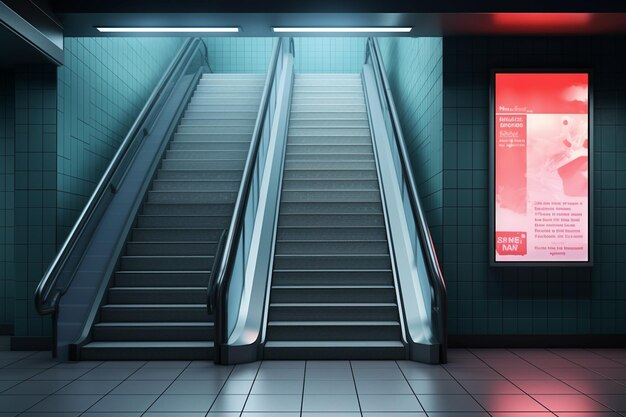 Photo modern stairs mockup created with generative ai