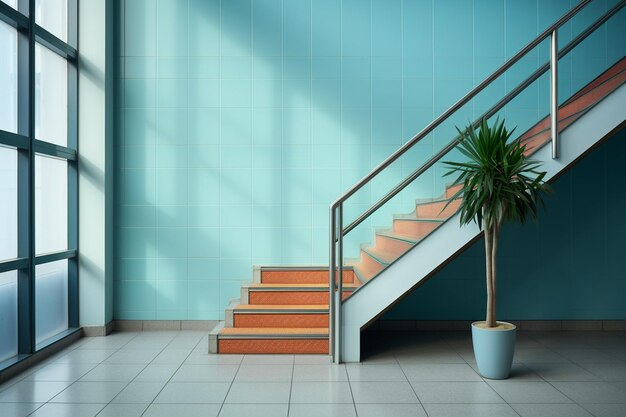 Modern Stairs Mockup Created with Generative AI