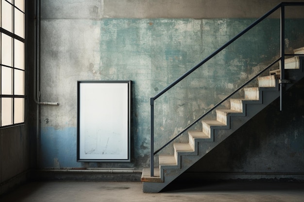 Photo modern stairs mockup created with generative ai