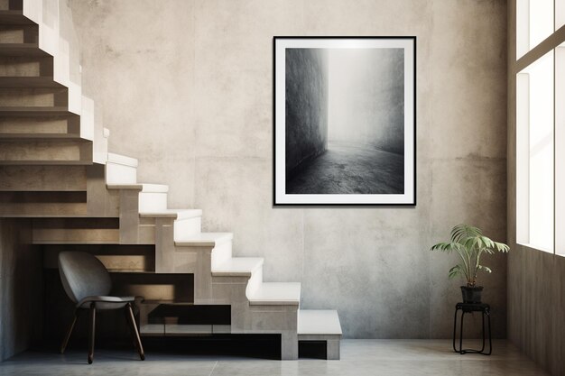 Modern Stairs Mockup Created with Generative AI