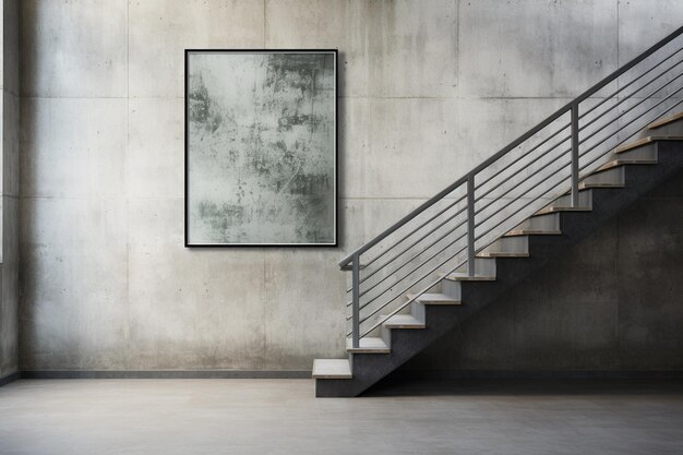 Photo modern stairs mockup created with generative ai
